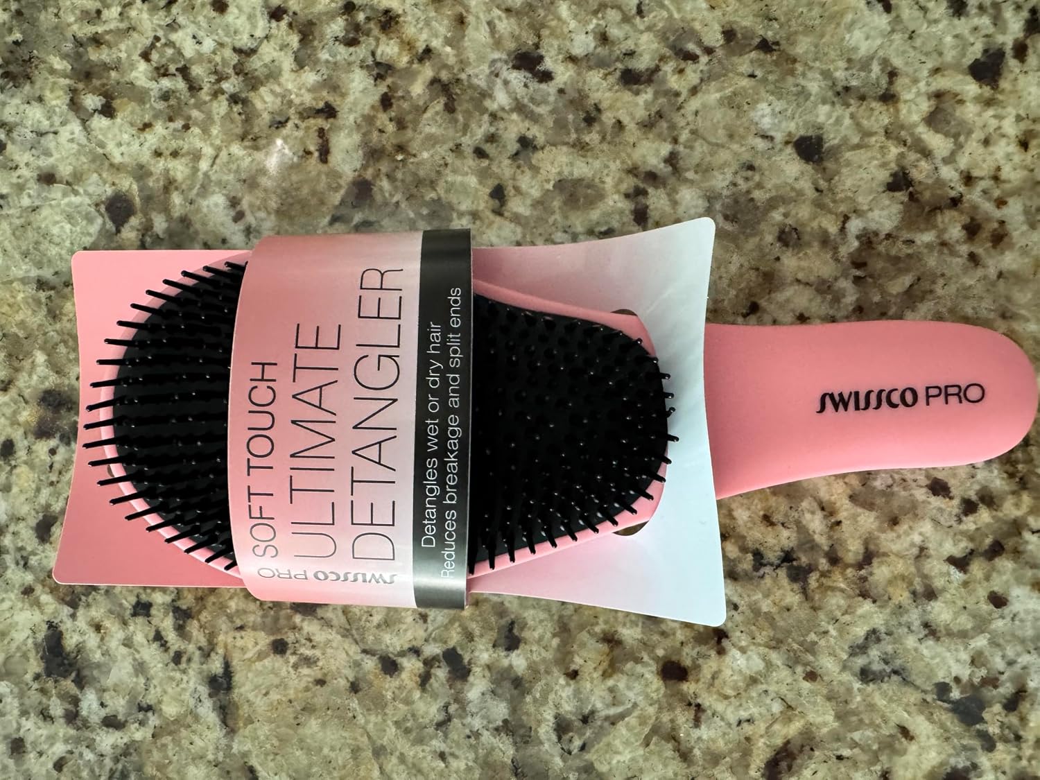 Soft Touch Ultimate Detangler Hair Brush, Wet and Dry Hair Brush, All Hair Types, Reduces Breakage and Split Ends (Peachy Coral)