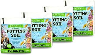 Organic Potting Soil Mix - All Purpose Ready-to-Use Garden Soil for Indoor-Outdoor Plants, Vegetables, Herbs & Flowers - Enriched with Nutrients, Eco-Friendly (16 qt. (4 Pack))