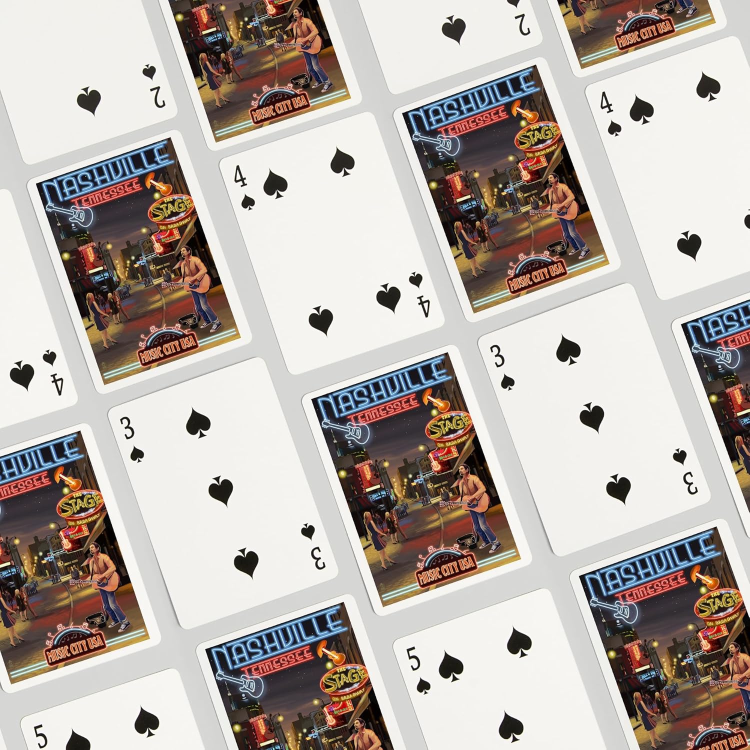 Lantern Press Nashville, Tennessee, Broadway at Night, 52 Playing Cards for Adults, Poker Size Card Deck