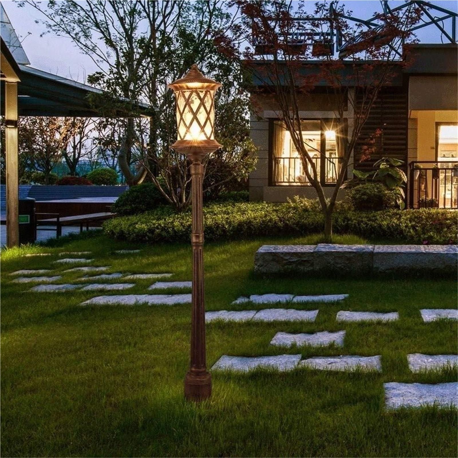 Pfostenleuchten Außenlampe Pfostenleuchten Outdoor Europäische Outdoor Gartenleuchte Rasenlicht Outdoor Wasserdicht Landschaft Straßenlaterne Gemeinschaftspark Villa Gartenleuchten Glaslampe