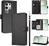 Funda compatible con itel S25 Ultra 4G 【diseño tipo billetera con dos ranuras para tarjetas】 negra 1