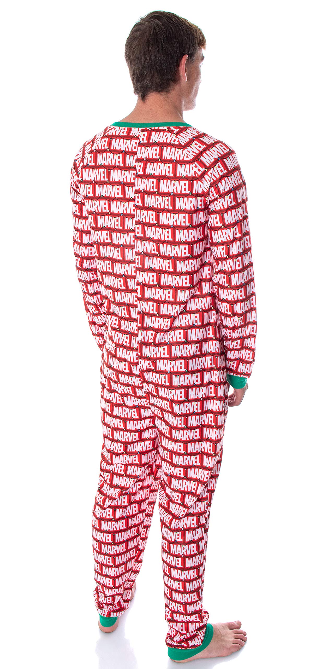Pijama enterizo con logotipo de Marvel con luces de Navidad para adultos