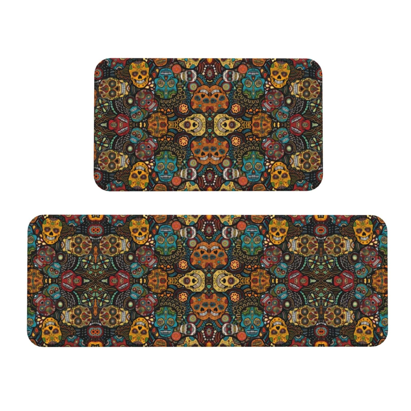 Alfombrillas de cocina antideslizantes de calaveras para evitar resbalones junto al fregadero