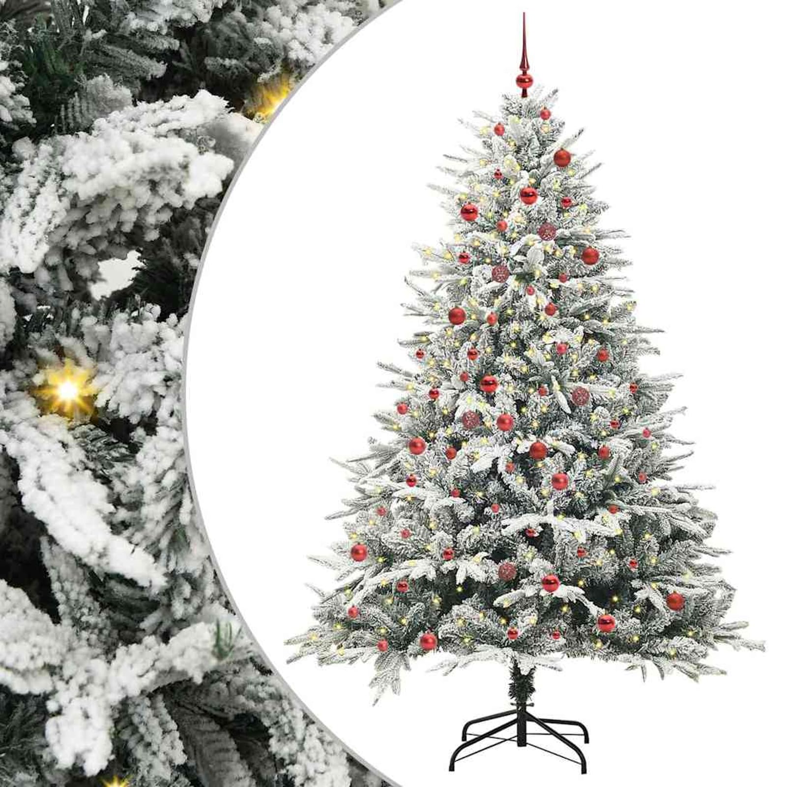 Árbol de Navidad Artificial Moderno LED con Base de Metal - Blanco Cálido