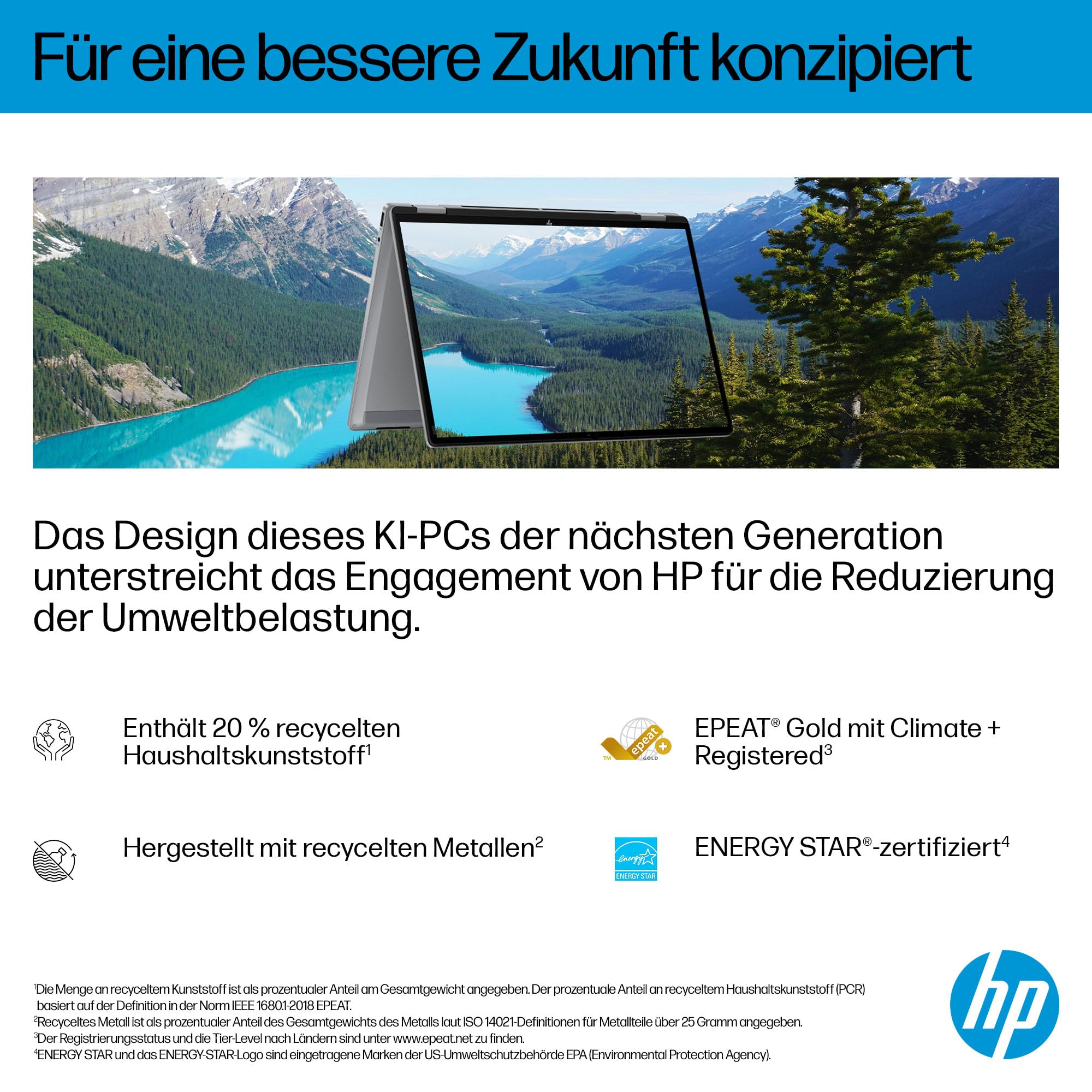 HP OmniBook X Flip 2-in-1 Laptop 14" 2K Touchscreen AMD Ryzen AI 7 16GB RAM 512GB Win11 Silber