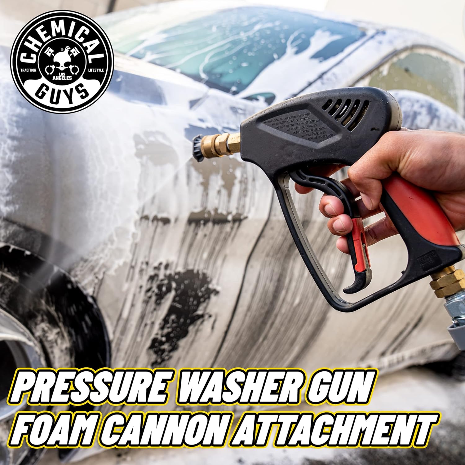 Chemical Guys CWS_110CS Foam Cannon & Snubby Snow Foam Kit - Honeydew Snow Foam Car Wash Soap, 128 fl oz (1 Gallon) + TORQ Foam Cannon Max 8 & Snubby Spray Foam Gun, for Pressure Washer - 3 Items