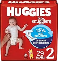 Huggies Little Snugglers Size 2 Diapers 12-18 lbs 29 Count Blowout Protection Hypoallergenic Wetness Indicator
