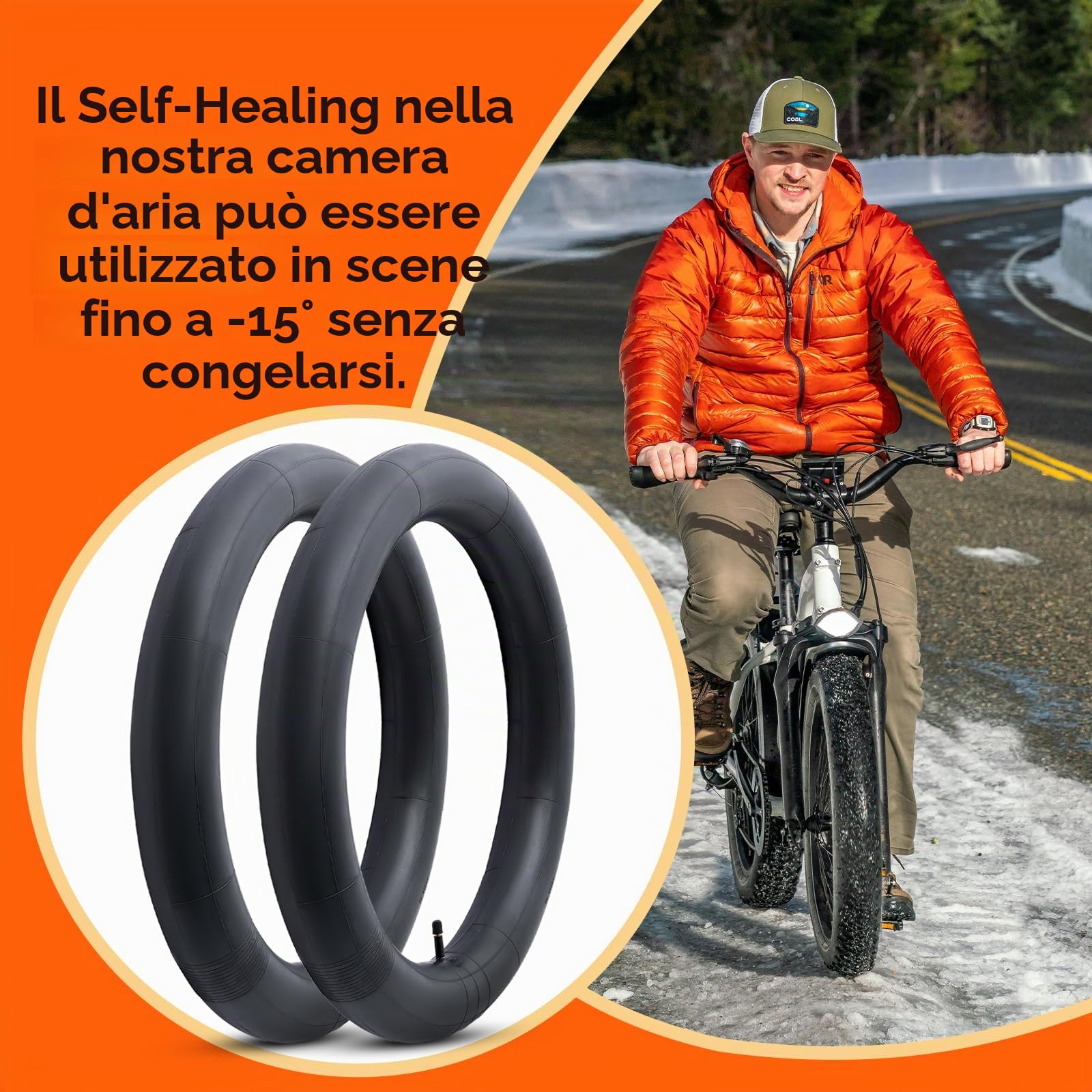 YunSCM 2-PCS 64/76-406 Tubi bici pesanti 20x2.5/3.0 Tubi autosigillanti AV32mm Valvola Schrader Riparazione super automatica, resistente alle forature, compatibile 20x2.50/2.80/3.0 Tubi MTB Bike Fat