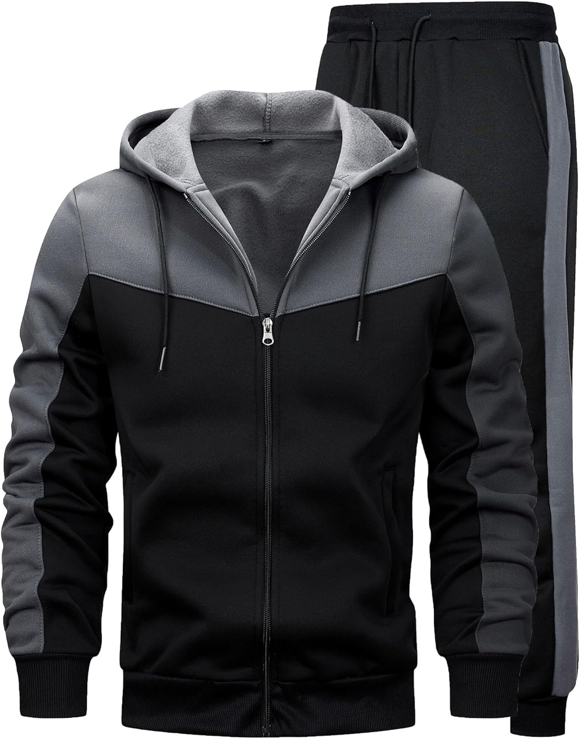 Men's 2 Pieces Tracksuit for Men Full Zip Jogger Sports Suit Gym Training Sweatsuits