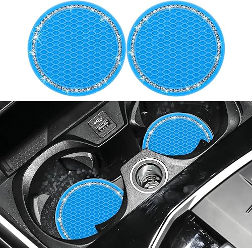 2 posavasos con diamantes de imitación para automóvil, accesorios interiores de automóvil con diamantes de imitación, portavasos universales