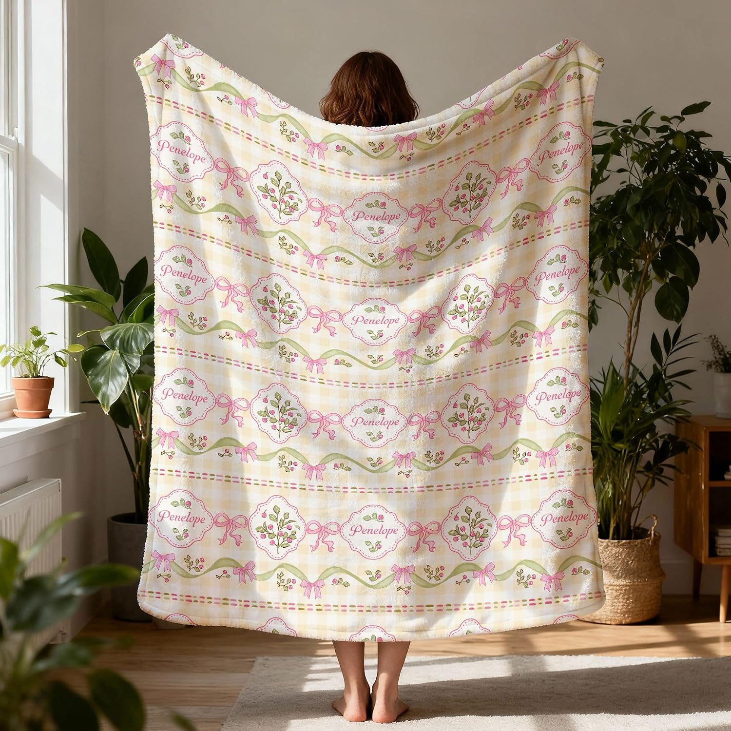 Blanket with Names Personalized, Custom Blanket Name for Women, Blankets with Names On Them 1