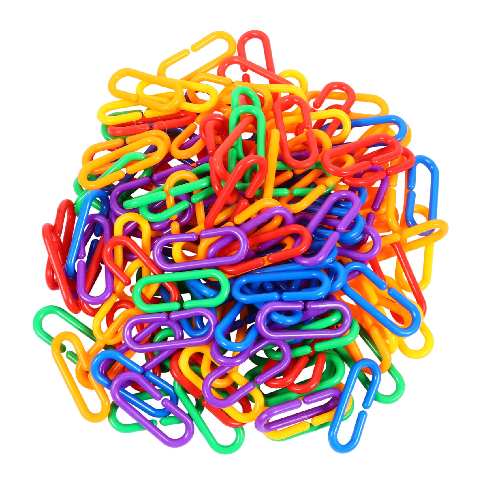 Generic 150pcs Geometric Chain Children's Learning Toy Educational Toy Chains for Necklaces Plastic Chains Plastic C-clips Hooks C-clips Hooks Chain Rainbow C-links Early Education Toy