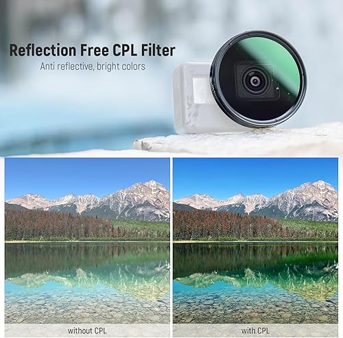 Miniatura 4 de NEEWER Kit de filtro de lente de 2.283in compatible con GoPro Hero 8 7 6 5, juego de filtros polarizadores de densidad neutra, 4 filtros ND