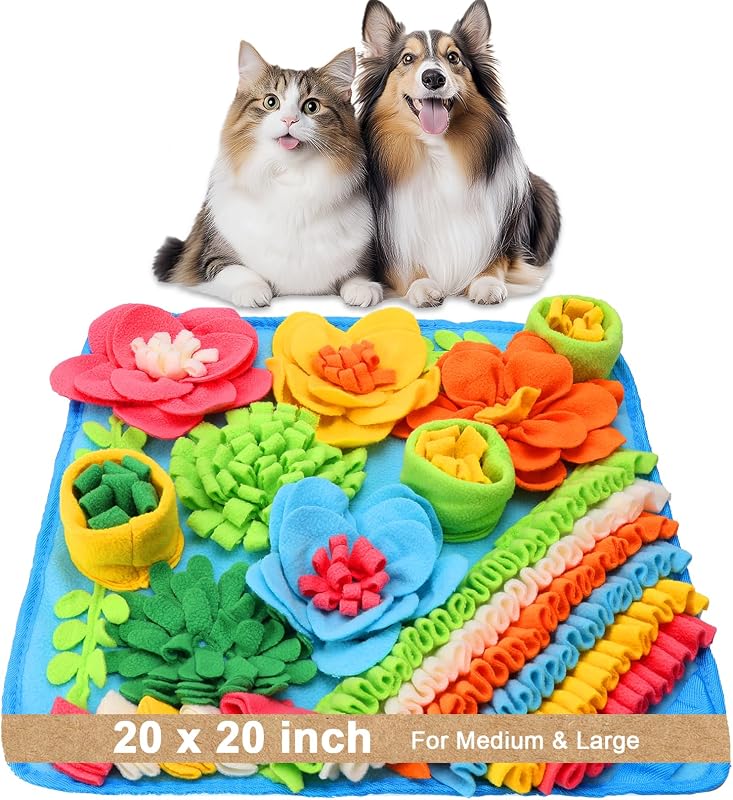 Tapete de Alimentação Interativo para Cães Ankilo em Feltro e Lã, 50,8 x 50,8 cm