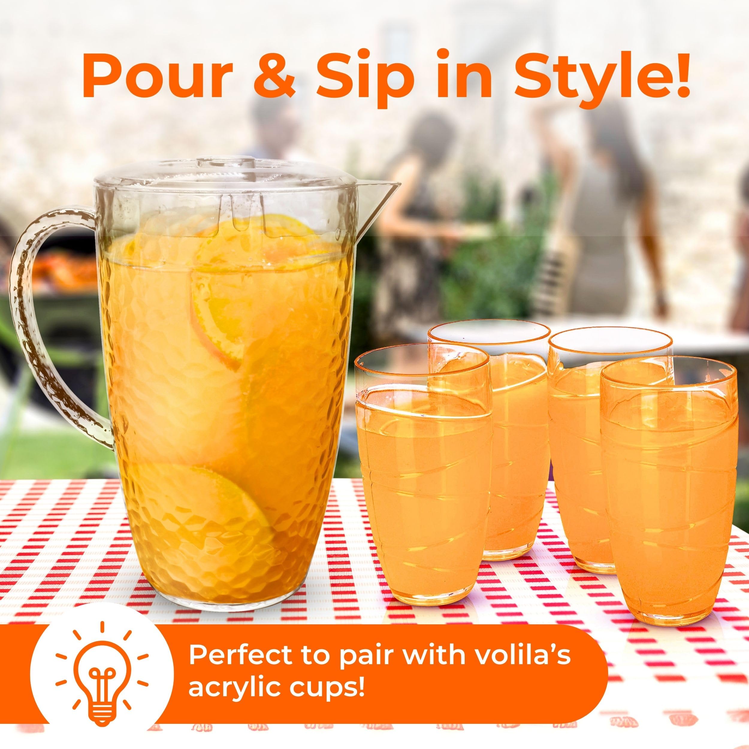 Brocca Per Acqua Da 1,8 Litri - In Plastica BPA Free, Con Coperchio, Per Tè, Succhi E Bevande Fredde - Foto 8