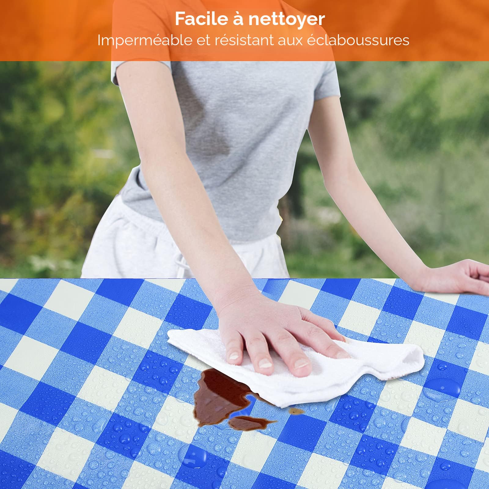 KENOBE E - Nappe Ajustée Pour Table De Pique-nique Et Banc, Revers En