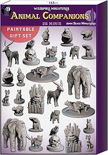 Wildspire 26 Animal Minis for DND Miniatures 28mm Unpainted Dungeons and Dragons Miniatures I for D&D Miniatures & DND Minis Fantasy RPG | for DND Figures & Tabletop Miniatures | Campaign Setting