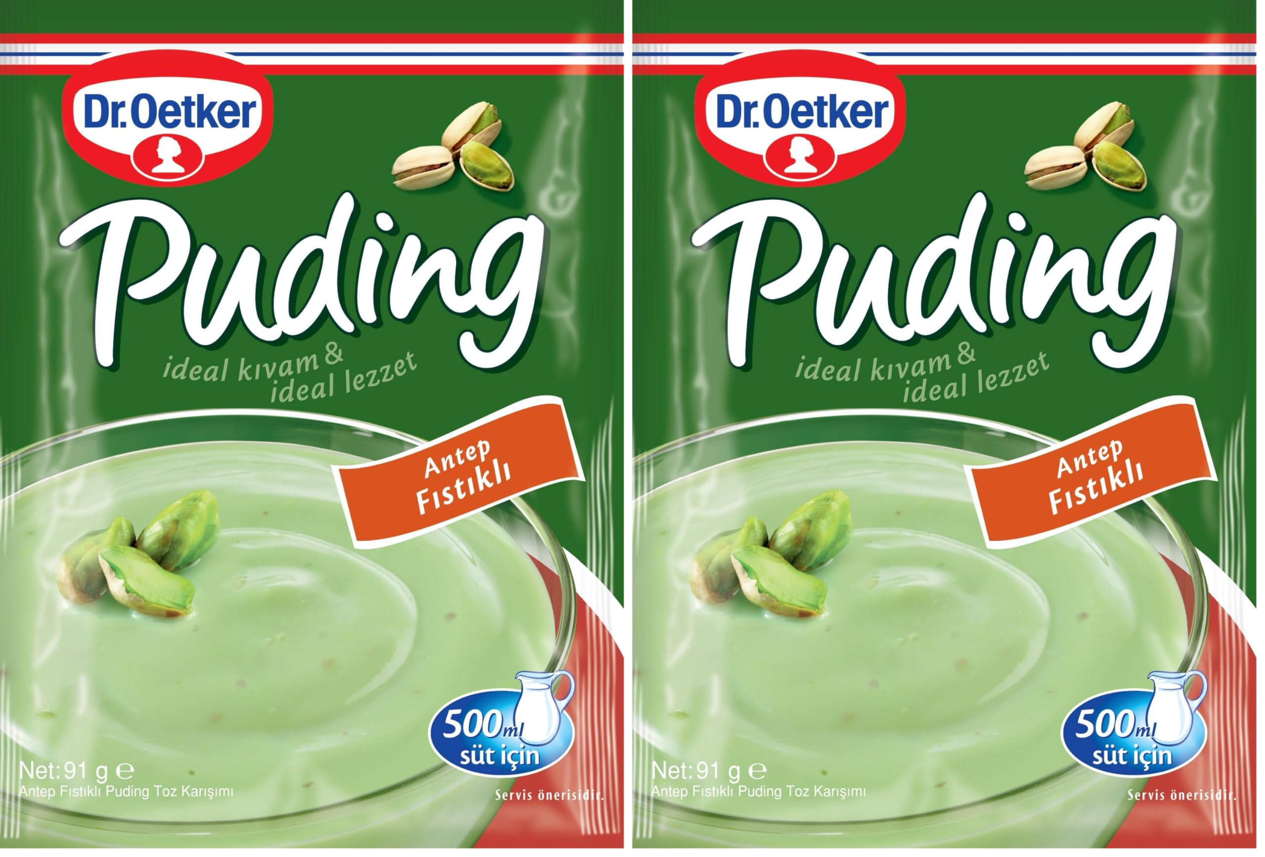 Dr. Oetker Puding Antep Fıstıklı 91 Gr 2li paket