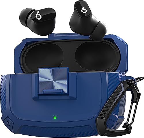 Maxjoy Funda para Beats Studio Buds, Studio Buds Plus 2023 con cerradura, Studios Bud + fundas protectoras a prueba de golpes con llavero para Beats