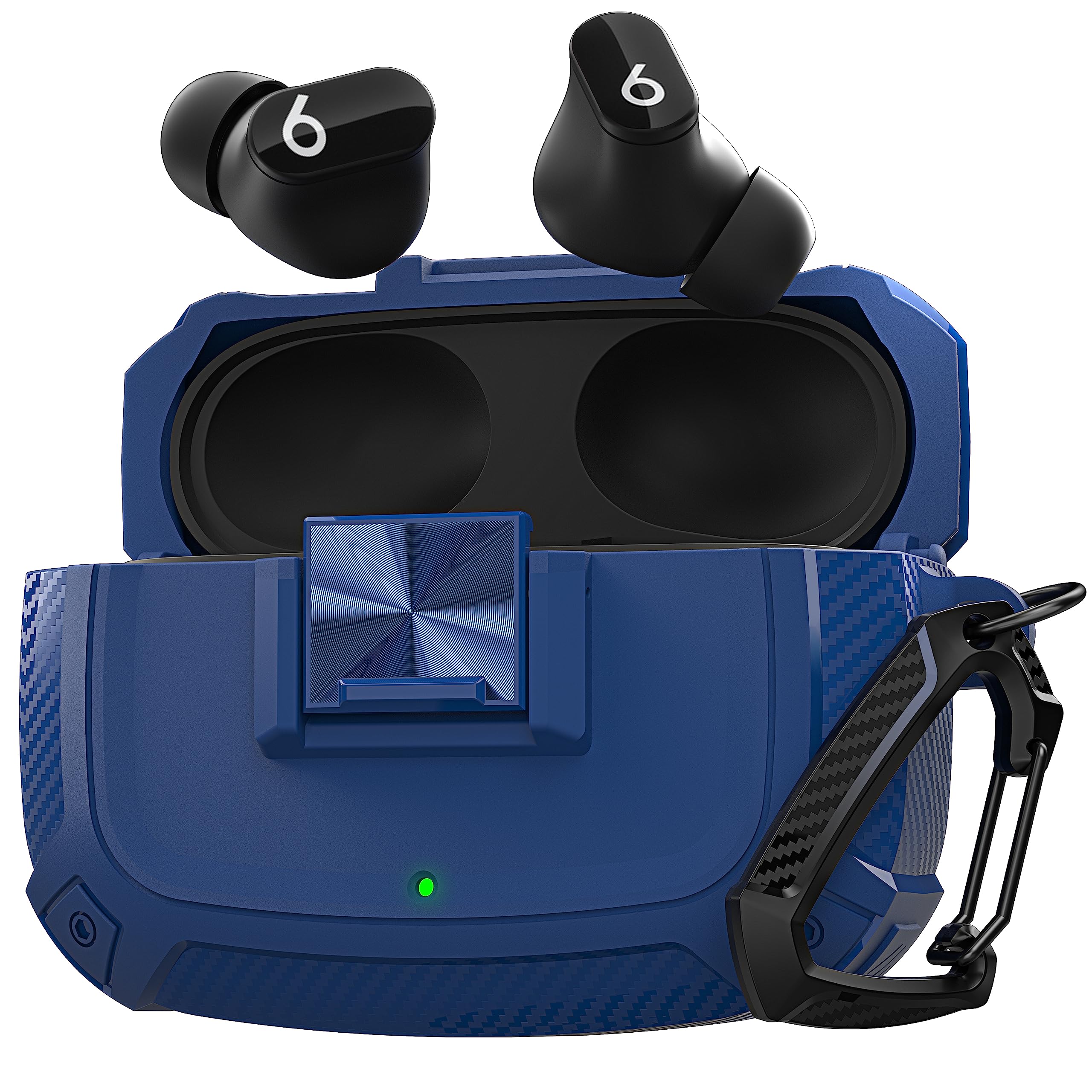 Maxjoy for Beats Studio Buds Case Cover, Studio Buds Plus Case 2023 with Lock, Studios Bud + Shockproof Protective Earbuds Cases with Keychain for