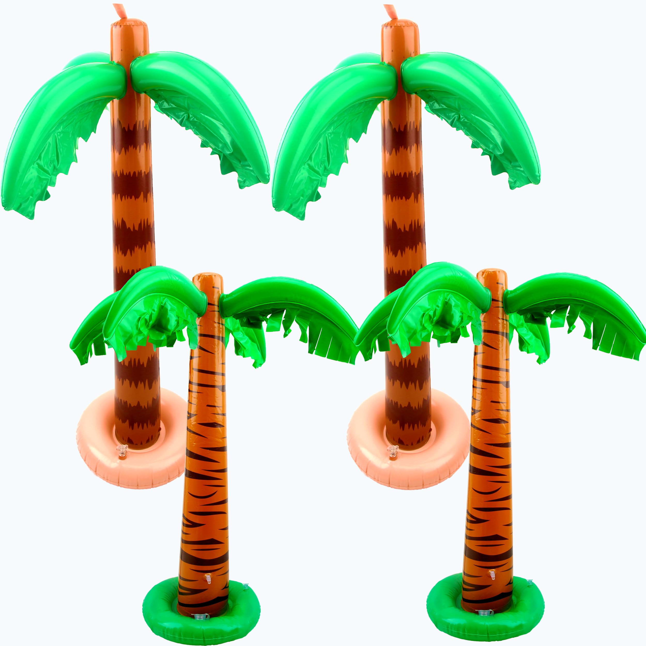 Sonarun 4 Pack Inflatable Palm Tree Giant Palm Tree Blow Up Large Inflatable Coconut Tree for Summer Beach Backyard Decor Hawaiian Tropical Party Luau Pool Party Photo Props