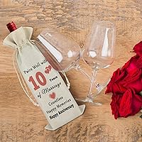 Vista 5 de Gfhzdmf Regalo de boda de 10º aniversario para esposa, marido, bolsa de vino, regalo de matrimonio de 10 años para mujeres y hombres, bolsa