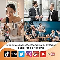Vista 7 de MAYBESTA Mini micrófono inalámbrico para iPhone 15 - Micrófono Bluetooth Lavalier Android para grabación de video de YouTube, micrófonos de teléfono