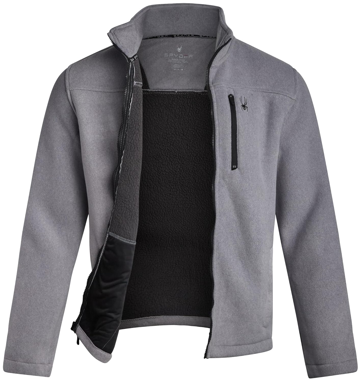 Spyder Mens Fleece Jacket - Full Zip Up Lightweight Sherpa Fleece Fall Mens Winter Jacket with Pockets for