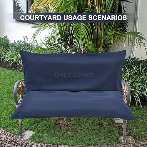 Miniatura 7 de Funda de cojín de repuesto para columpio de tres asientos, antideslizante, con diseño de cuerda de amarre para muebles de exterior, cremallera fácil