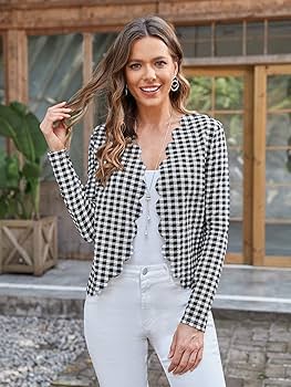 Amazon.com: XIALON Women's Jackets Jackets for Women Gingham
