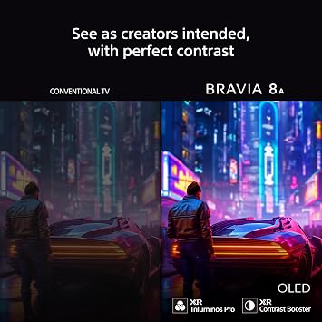 Sony BRAVIA 8A OLED 55 Inch 4K HDR Google Smart TV, Gaming Features for PlayStation 5 and IMAX Enhanced, Dolby Vision Atmos, Google Cast, Apple AirPlay, 120Hz 55XR8A [Energy Class F]