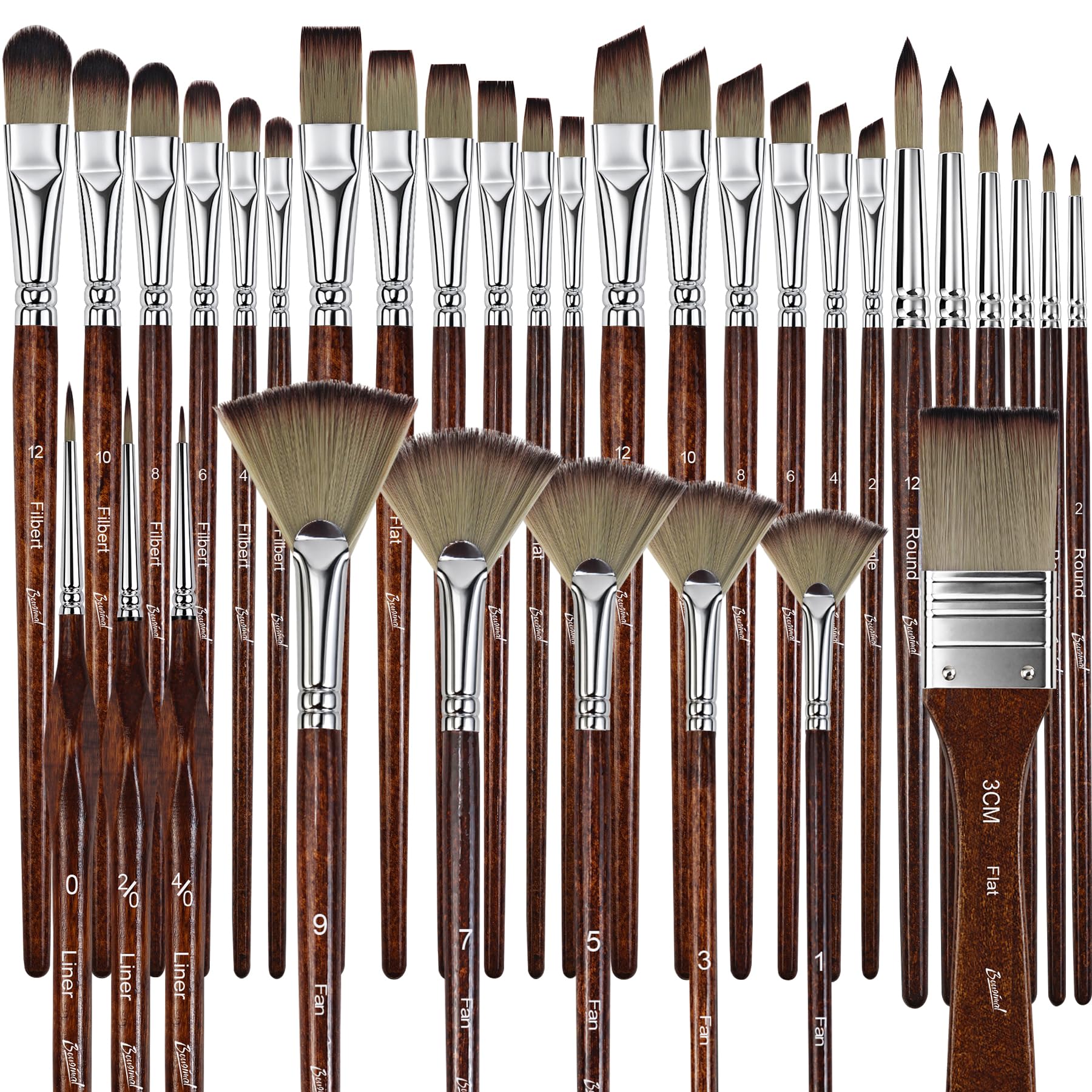 Bougimal Paint Brush Set - 33 Brushes -7 Bougimal Paint Brush Set - 33 Brushes -7
