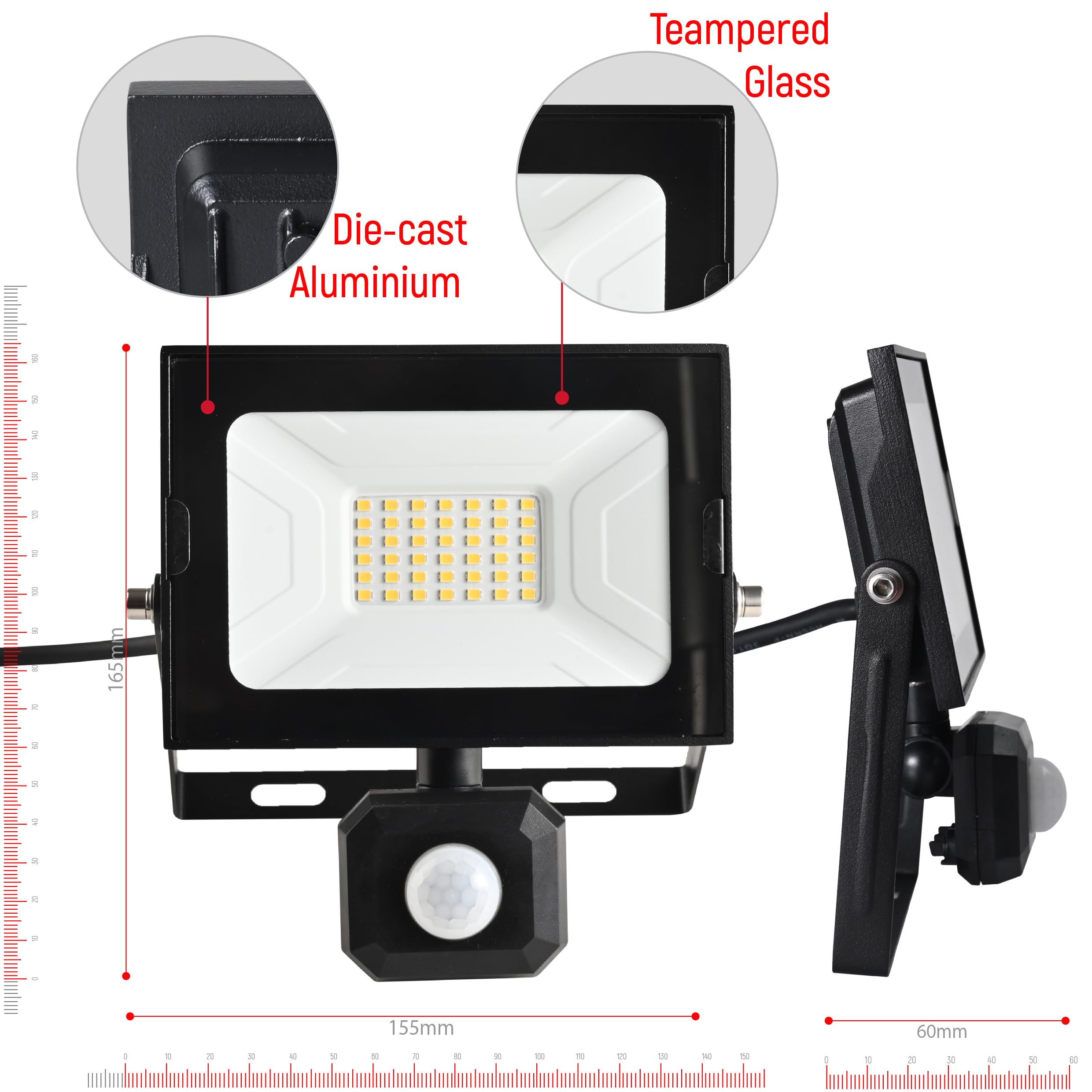 TEKLED Apollo Security Lights Outdoor Motion Sensor, Weatherproof 10W-50W PIR Motion Sensor Lights Outdoor - Image 4