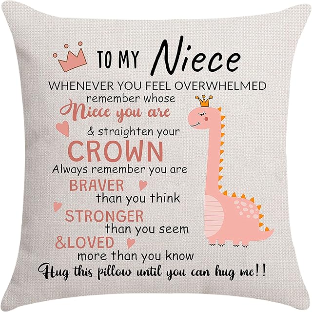 Niece Gifts from Auntie Uncle Niece Cushion Cover Throw Pillow Cover Niece Inspirational Gifts Birthday Gifts