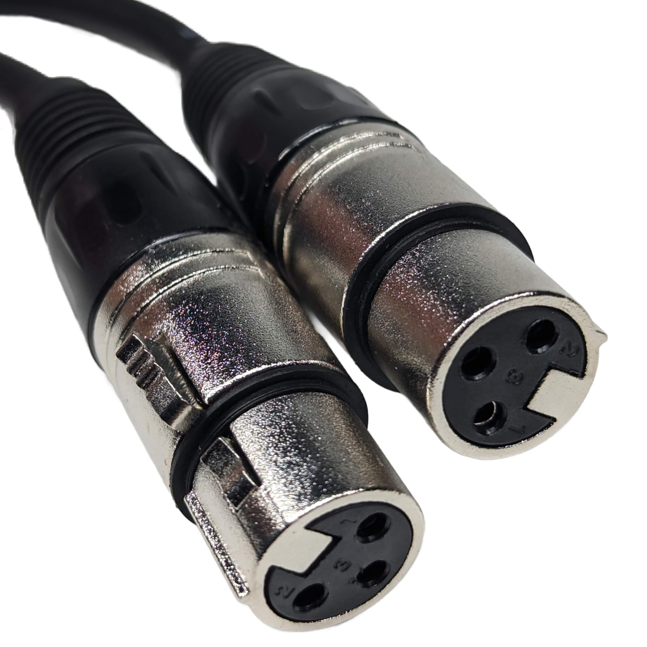 Cable XLR macho en ángulo recto a XLR hembra recto, 3 pines a 3 pines, paquete de 2, 3 pies
