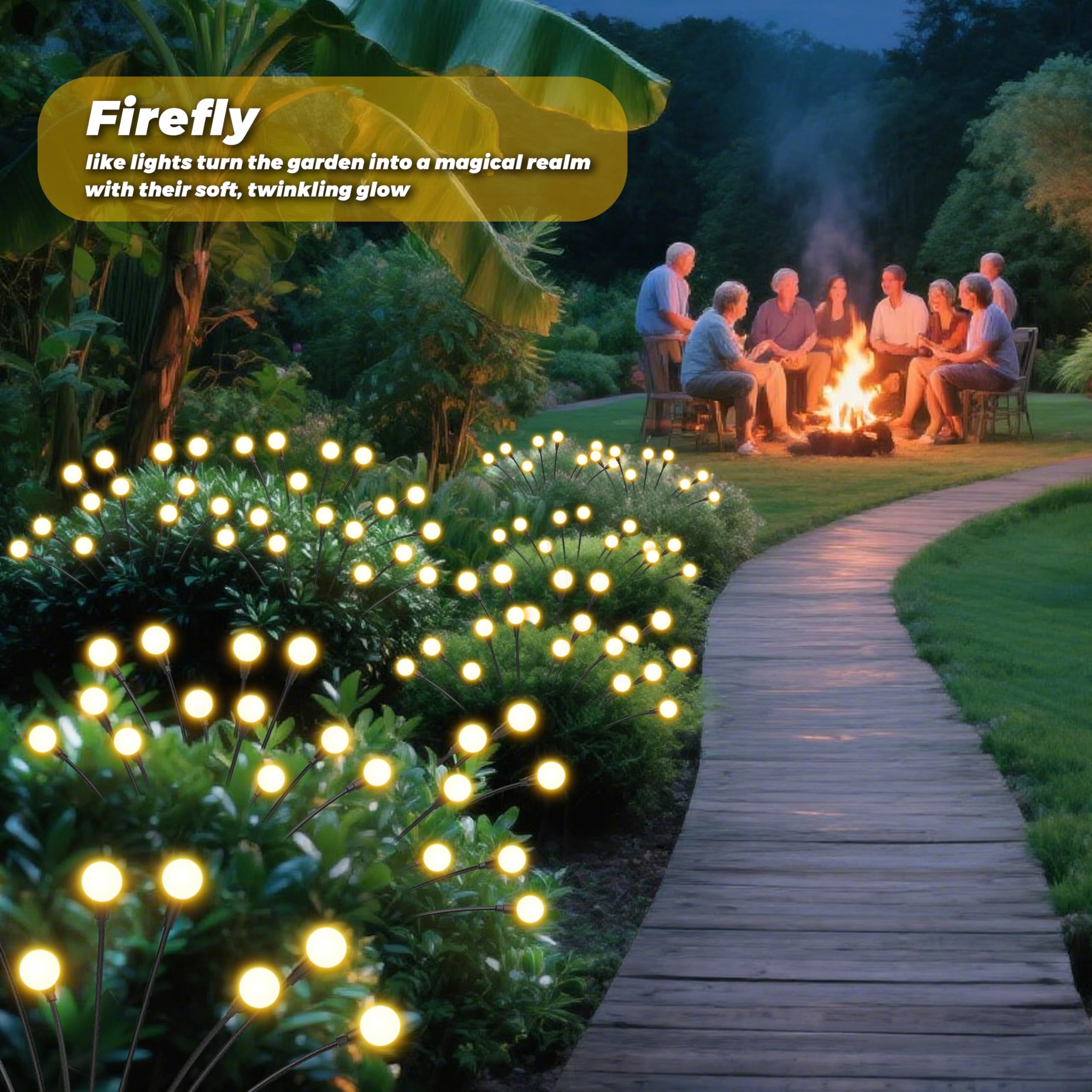 Luci solari da giardino per esterni, confezione da 4 pezzi da 32 LED, luci lucciole esterne per cortile, patio, sentiero, prato, luce solare da giardino, decorazione paesaggistica, regalo per donne