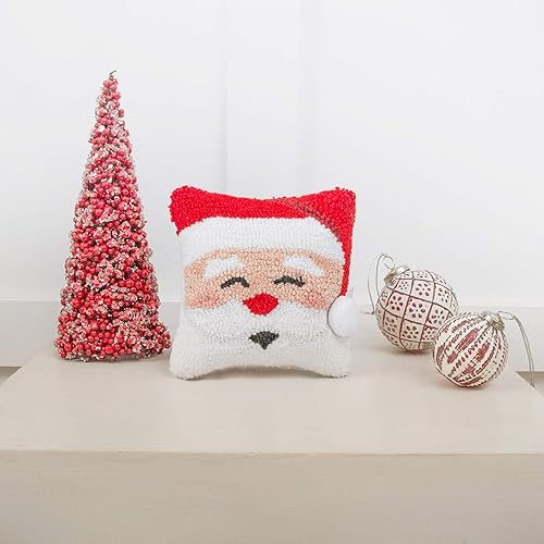 Miniatura 3 de C&F Home Happy Santa Claus - Almohada de Navidad pequeña y pequeña con gancho de 8 x 8 pulgadas, vacaciones de invierno, hogar, sala de estar, sofá,