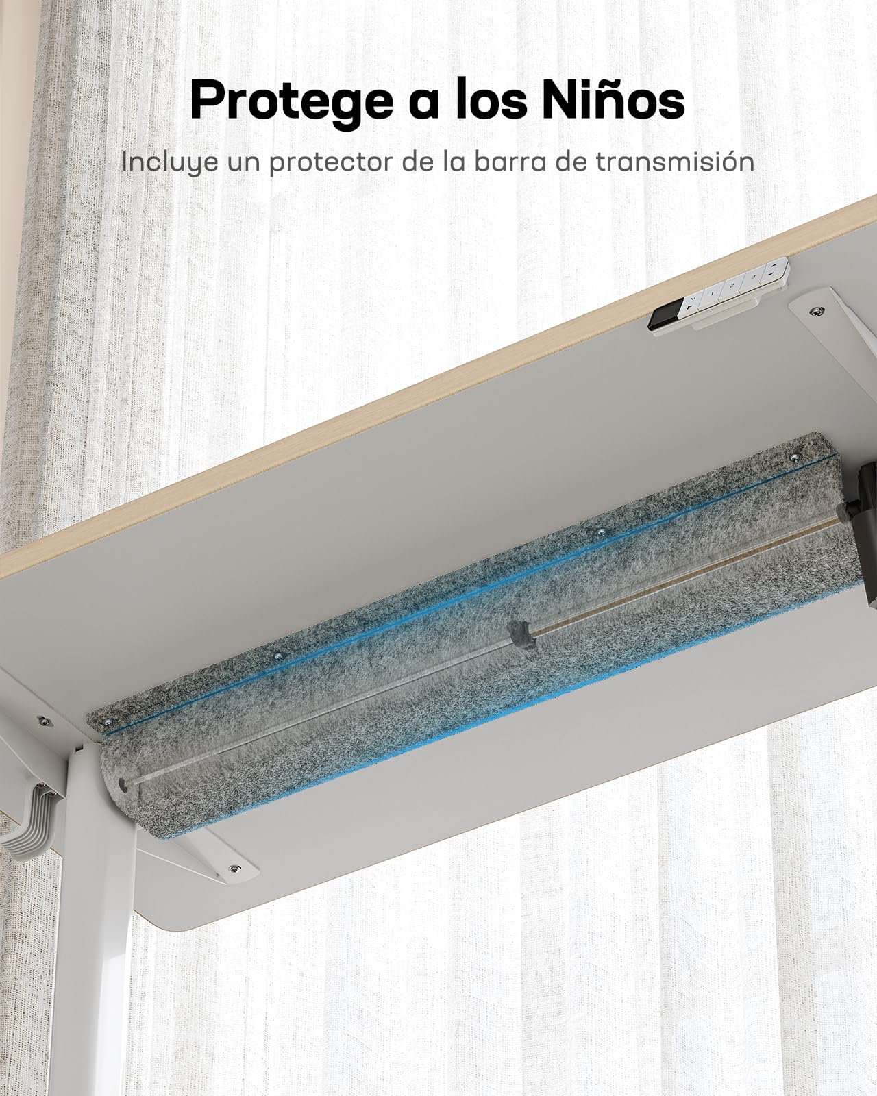 HUANUO Escritorio Infantil ELevable Eléctrico con Superficie Mate de 120 cm x 60 cm, Controlador Manual con Pantalla LED, 3 Alturas Preestablecidas y Bloqueo Infantil.