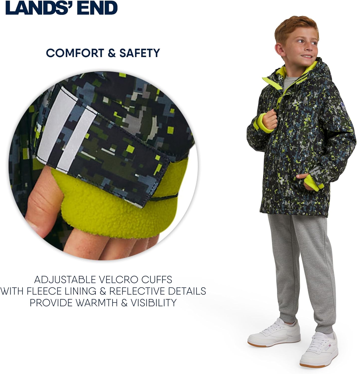Lands' End Boys' Squall Waterproof Fleece Lined Insulated Jacket - Image 5