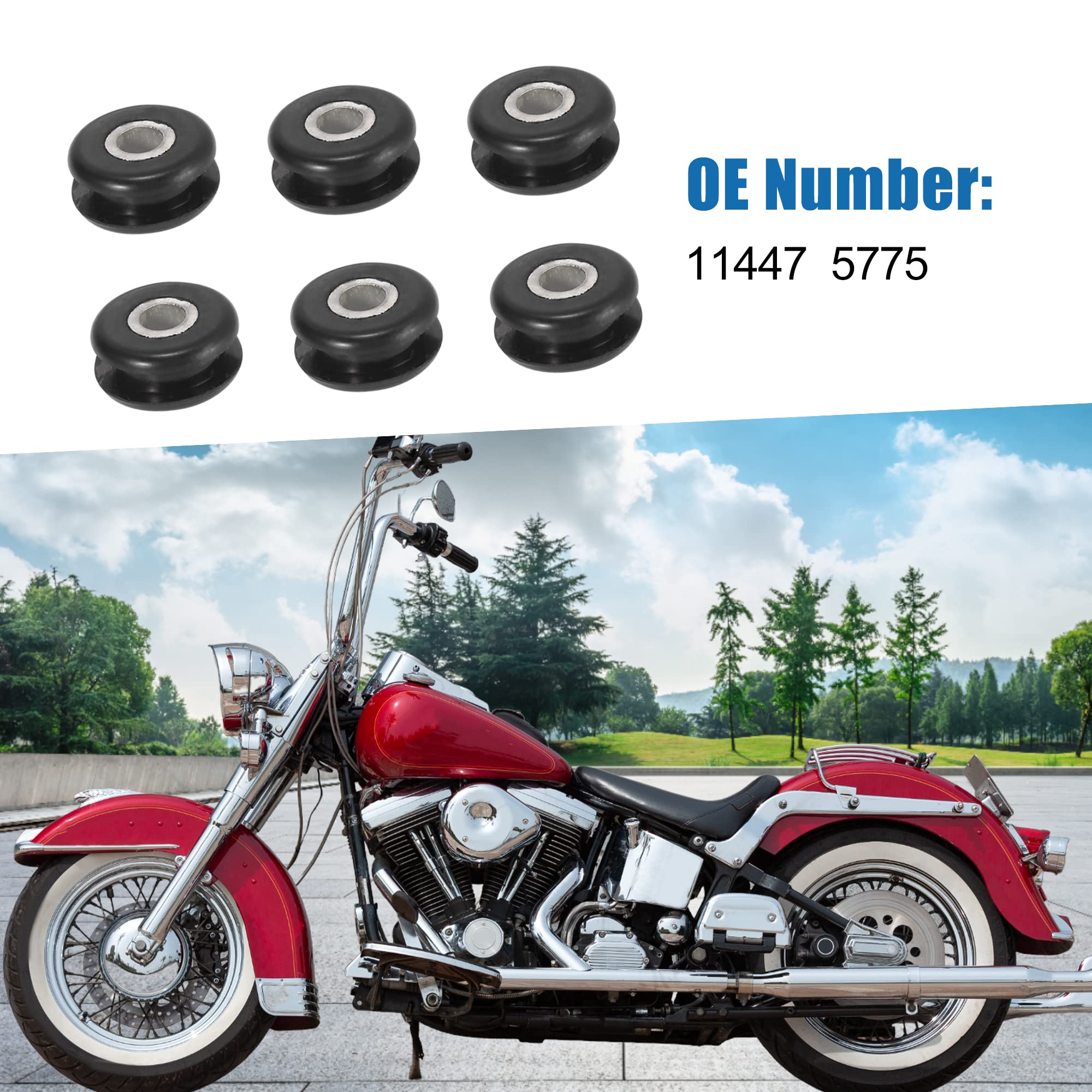 A ABSOPRO Motocicletta Gas Serbatoio Distanziali per Harley Softail 1984-1999 (Set di 6)