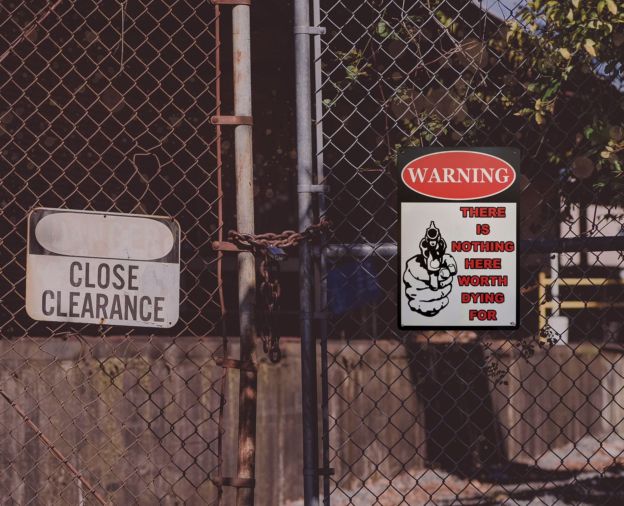 Amazon.com: ERLOOD Warning There is Nothing Here Worth Dying for Retro  Vintage Bar Metal Tin Sign 12x8 Inches : Home & Kitchen