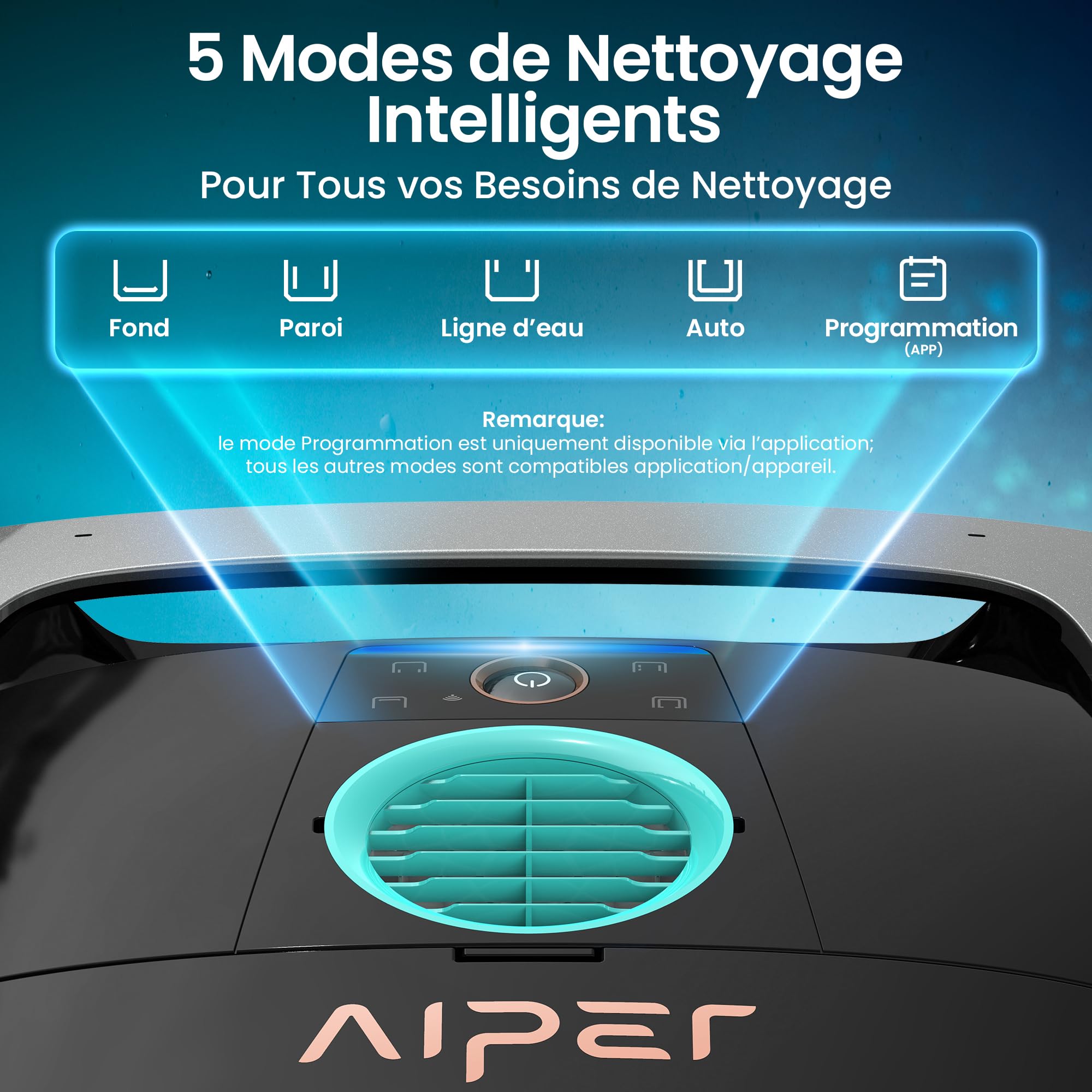 (Nouveau 2026) AIPER Scuba S3 Robot Piscine sans Fil Léger, Aspirateur Piscine avec Nettoyage Fond,Parois et Ligne d’Eau,Plan Hebdomadaire via App,Stationnement à la Ligne d’Eau,Navigation 11 Capteurs