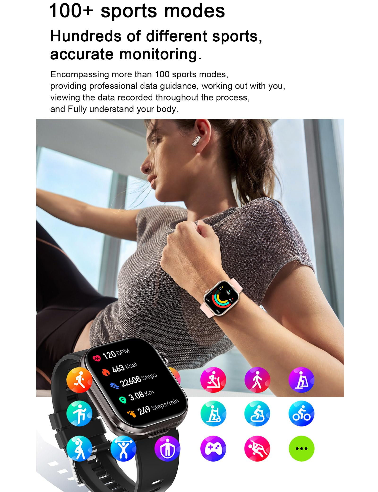 ZJX Reloj inteligente con auriculares