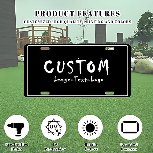 Miniatura 3 de Placa de matrícula personalizada de metal, placa frontal personalizada de aluminio, libre de óxido para tu texto, imagen, foto, logotipo, regalo
