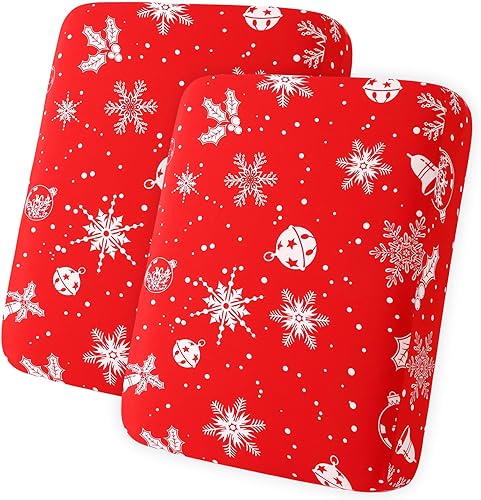 Miniatura 46 de hyha Fundas de cojín de sofá estampadas, fundas de sofá florales lavables para sofá de 3 cojines, fundas de cojín elásticas con patrón de Rojo y