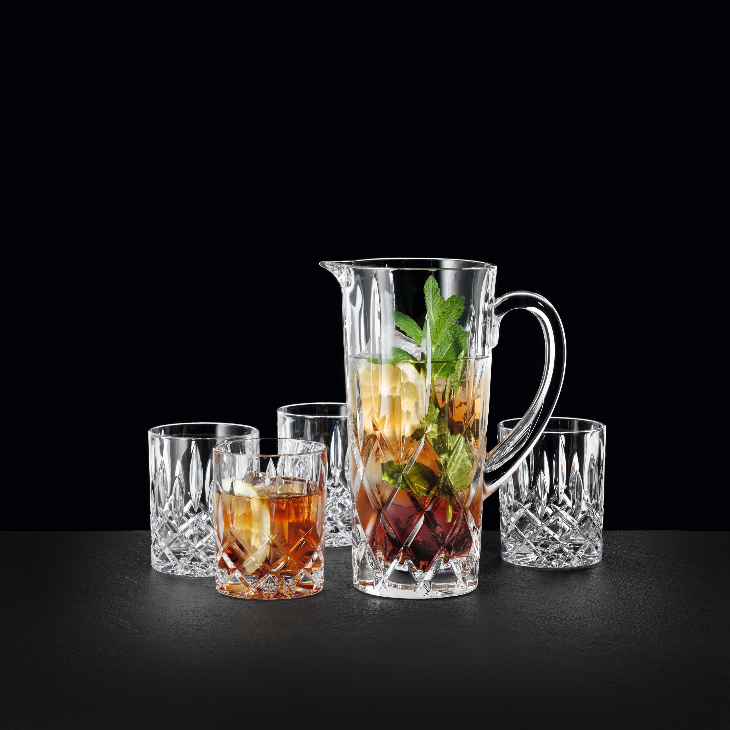Nachtmann Krugset Noblesse 4 Whiskybecher,1 Krug, 105895, Kristallglas, 5-teiliges Set