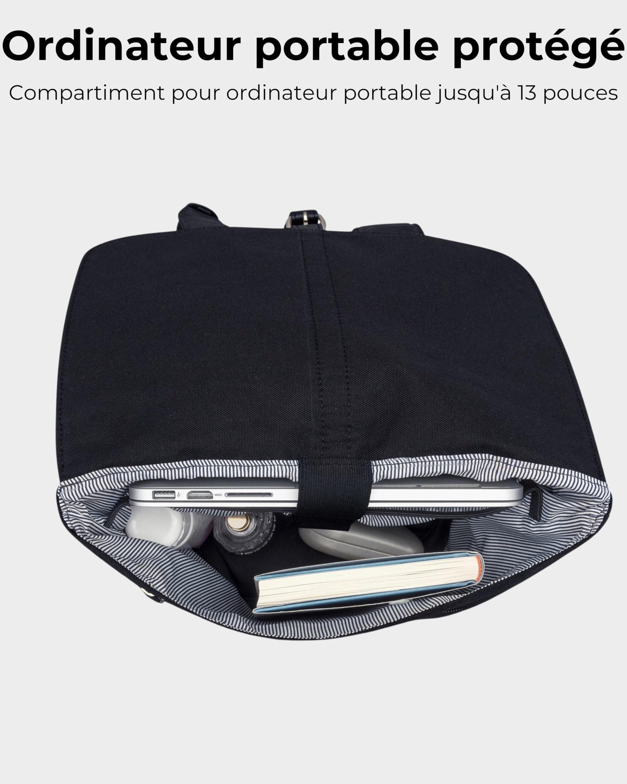 Sac à Dos Femme - JOHNNY URBAN Mia à partir de Pet recyclé – Daypack Durable Haute qualité – Petit Sac 7 litres Unisexe pour Homme & Femme - Imperméable avec Poche pour pc Portable