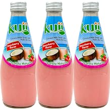 Coconut Milk Drink With Nata de Coco, Fresa/Strawberry Flavor Bundle - Includes 3 Bottles of 29.4 Total Fl Ounce by KUII - Coconut Drink Strawberry Flavored - KUII Coconut Milk Drink Bundle by Despensa Colombiana Pack of 3 Strawberry Coconut Milk Drinks, 29.4 Fl Oz each