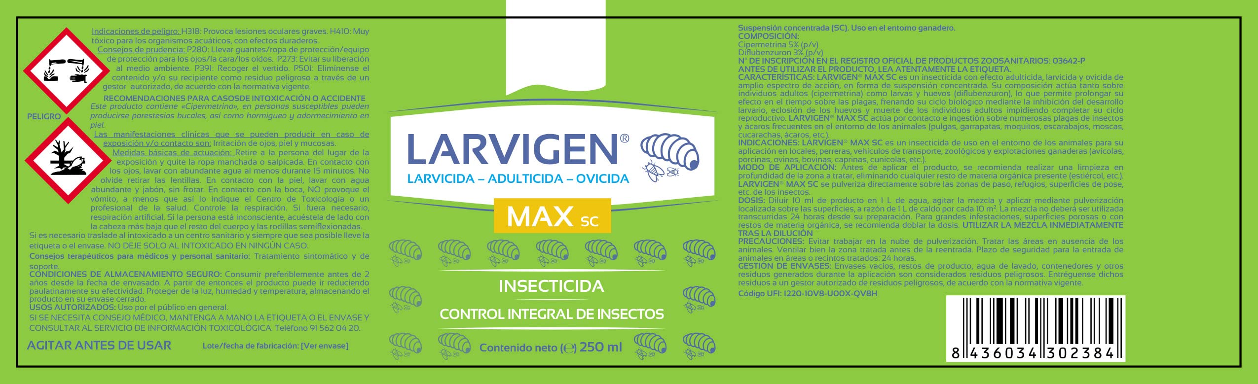 bioplagen-larvigen max-insecticida larvicida-adulticida 250 ml