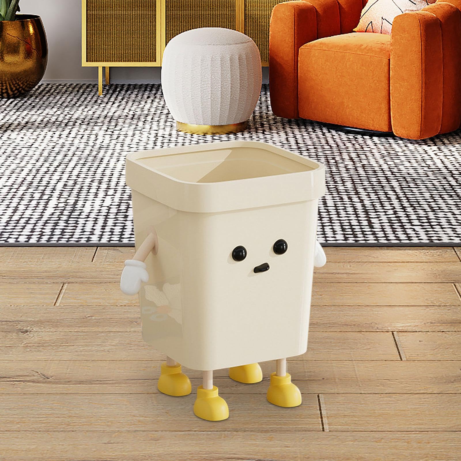 Creative Waste Bin, Niedlicher Cartoon Mülleimer mit offenem Deckel, Multifunktionaler Mülleimer für Büro, Schlafsaal, Wohnzimmer, Mittelgroß stehend stil b